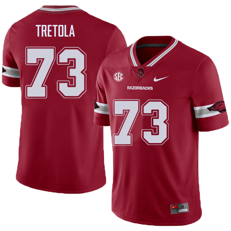 Men #73 Sebastian Tretola Arkansas Razorback College Football Alternate Jerseys Sale-Cardinal